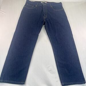 Levis 505 Regular Fit Jeans Mens 40x30 Blue Dark Wash Straight Leg Denim Pants